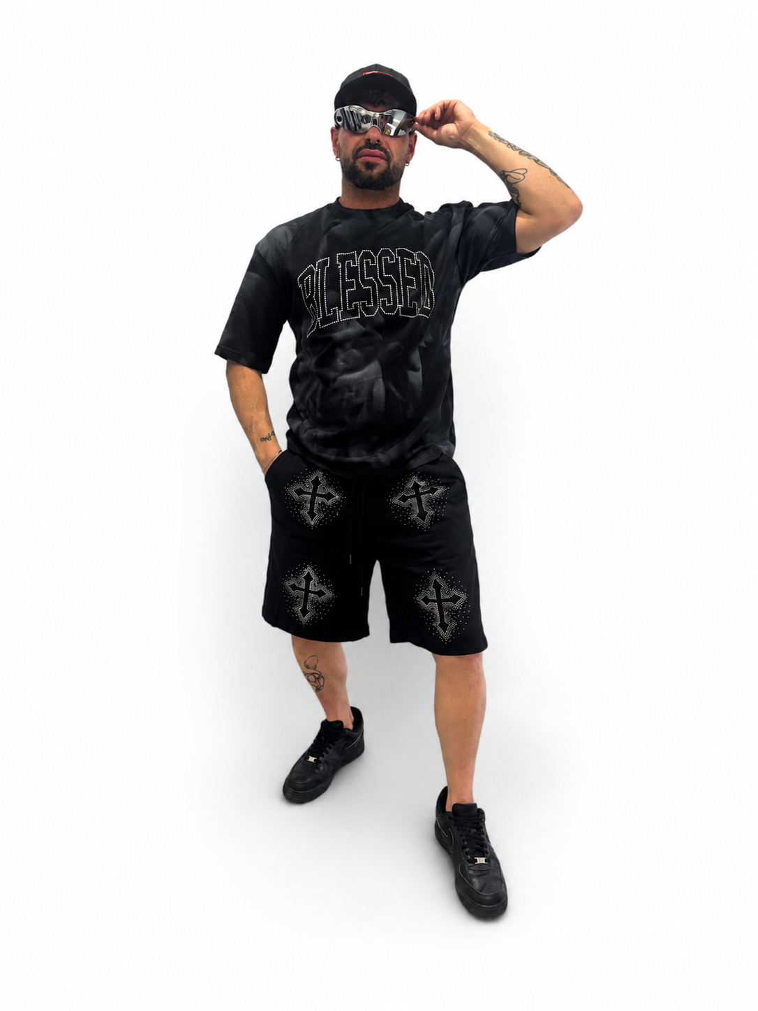 T-SHIRT Marmorizzata Nera