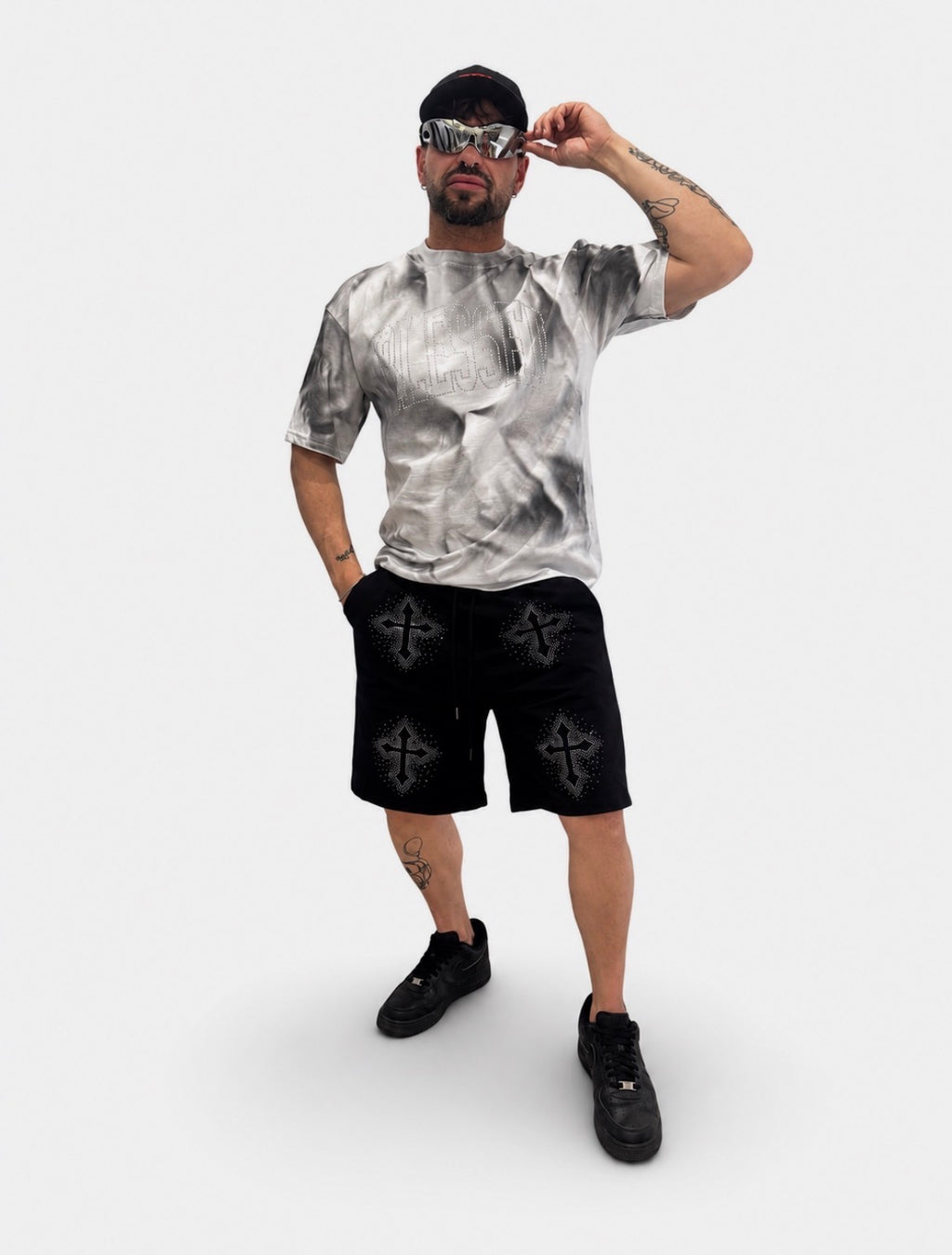 T-shirt Marmorizzata Bianca